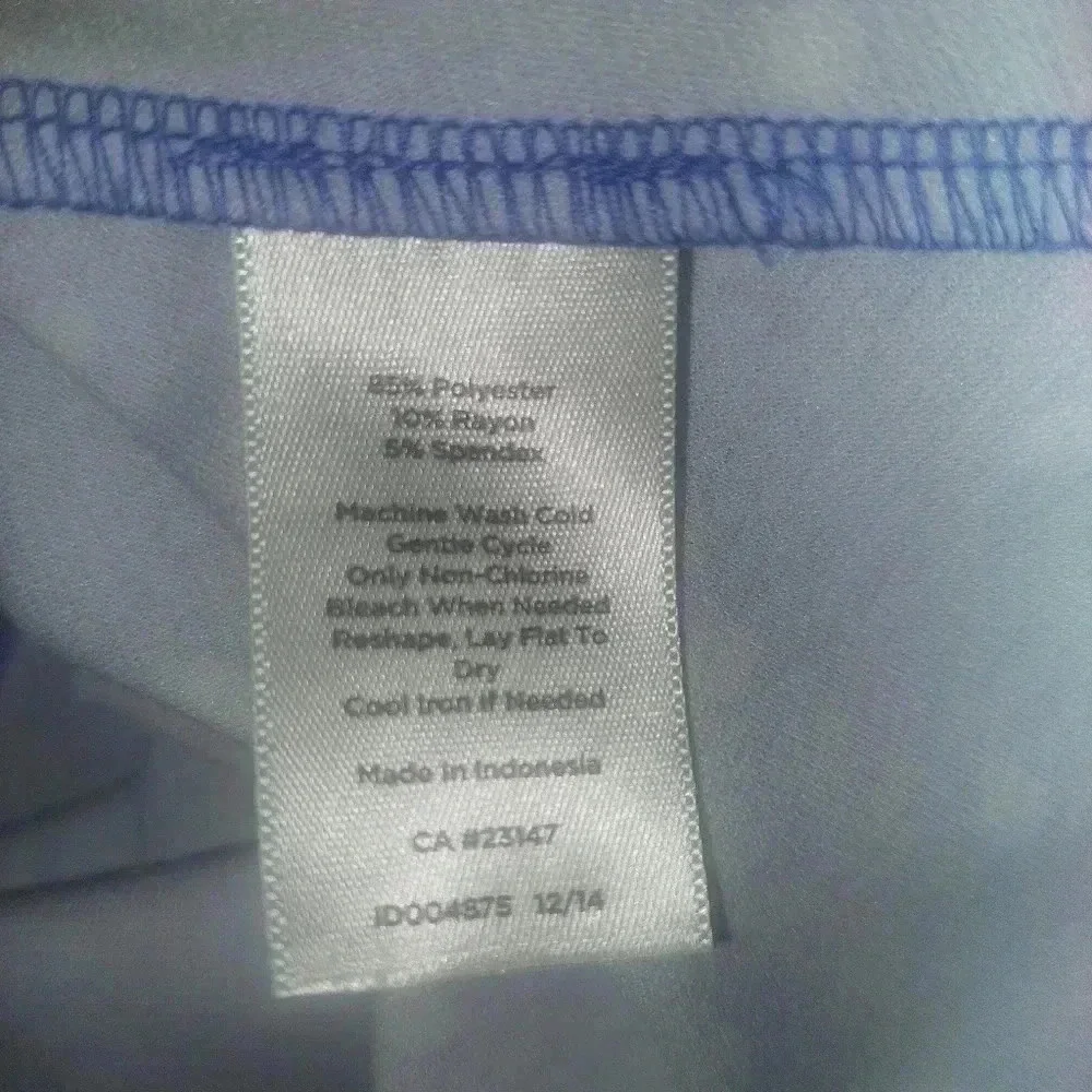 Talbots Blue White Polka Dot Sleeveless Dress Back Zip Love Lucy Size Medium - Picture 7 of 7